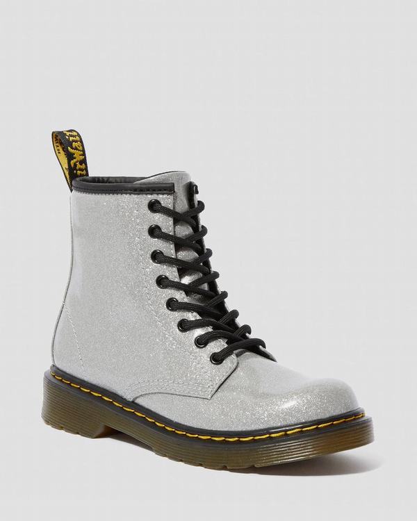 Dr Martens Dětské Kotníkové Boty Junior 1460 Glitter Stříbrné, CZ-082651